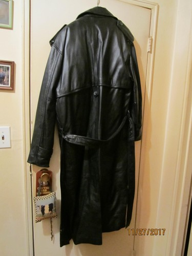 Men's Leather Coat / full length - Picture 2 of 5