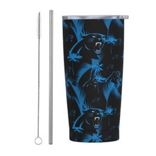 Carolina Panthers Stainless Steel Mug 20oz Car Straw Cup Portable Coffee Cup