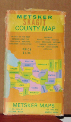 Early 1950's Metsker Map of Skagit County, Washington