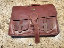 dhk 18 inch vintage handmade leather messenger bolsa laptop briefcase computer satchel bolsa