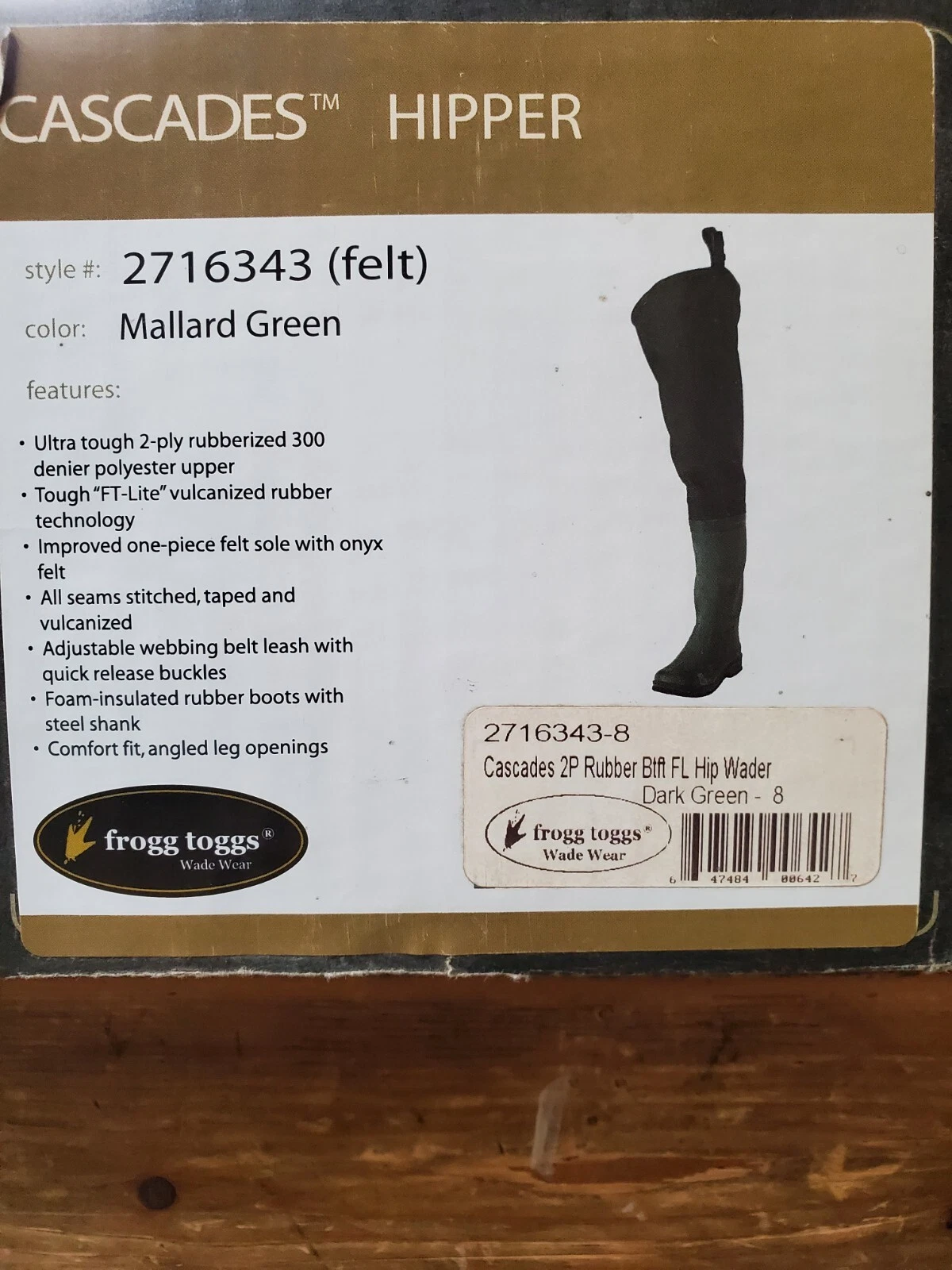 Cascade Hip Boot size 8
