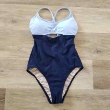 NWT Kona Sol Blue Navy Colorblock One Piece Swimsuit Size Small