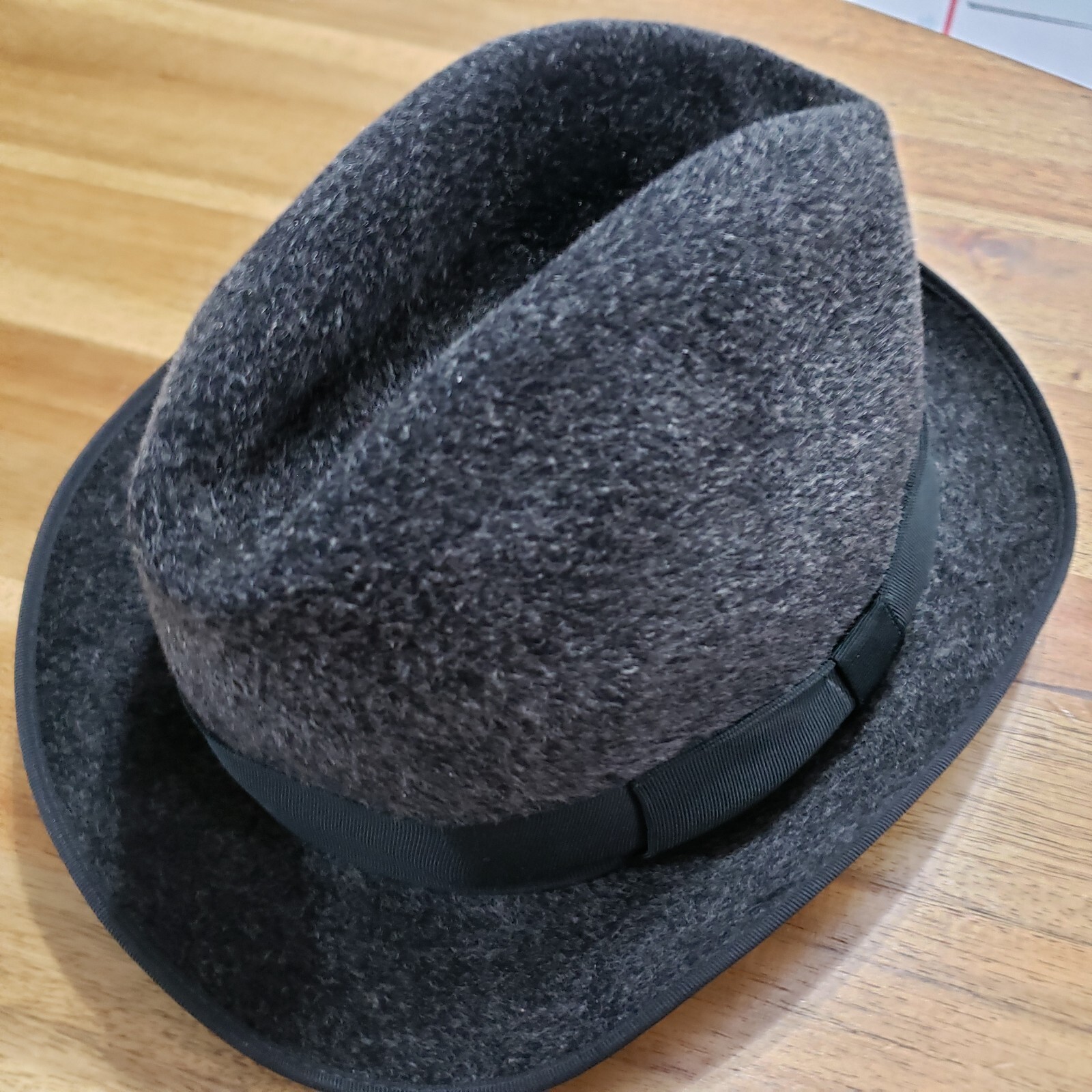 Grey Wool Piccadilly Fedora Hat Small Adult Size 54-image