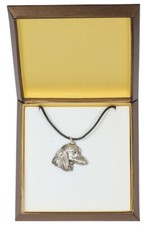Dachshund Wire-haired, Wiener dog, Badger dog - Dog necklace in gift box, silver