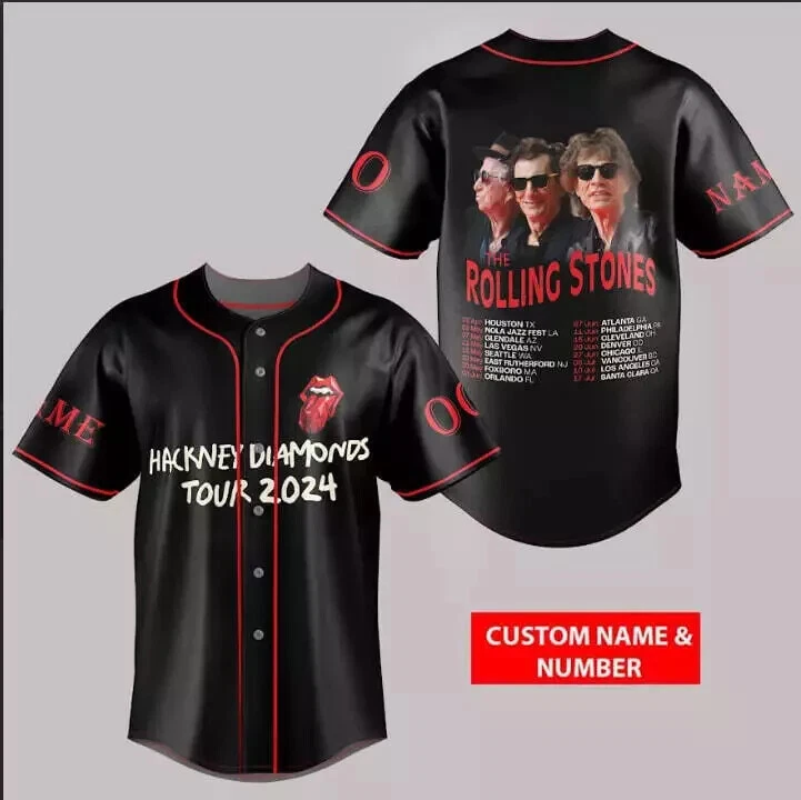 -The Rolling Stones Hackney Diamonds Tours 2024 Baseball Jersey