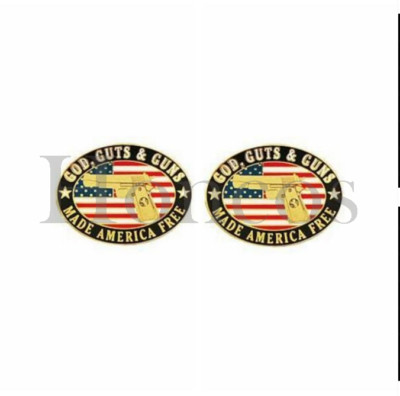 God Cuts & Guns Made America Free Cufflinks Custom Made DIY Vintage Jewelry Gift