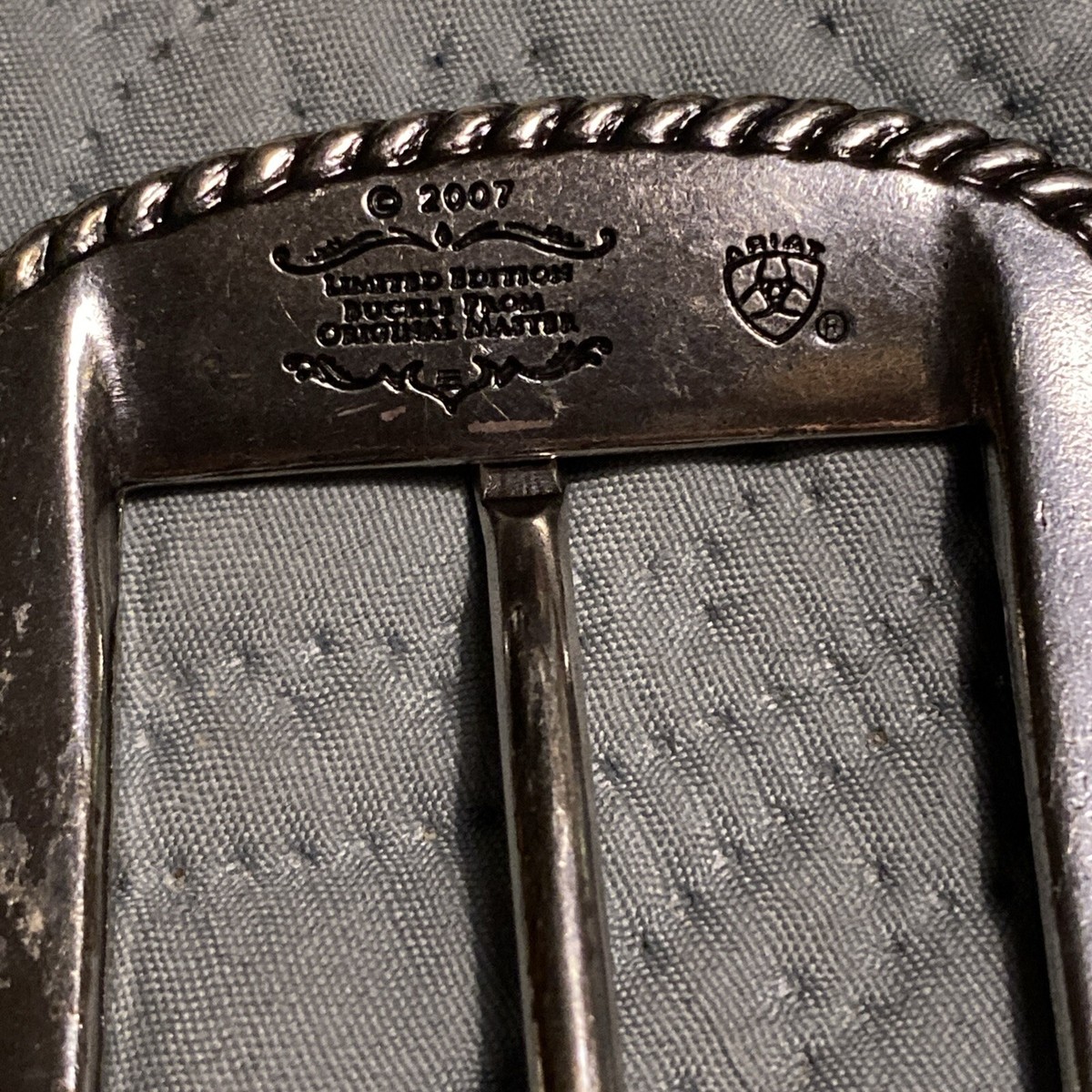 Ariat Leather Belt with Limited Edition Silver Buckle from Original Master 2007 2007 Ariat Limited Edition Silver Toned Western Belt Buckle  main image 3