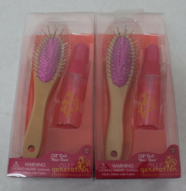 Our Generation Doll Hair Care Set Hairbrush And Spray Bottle For
