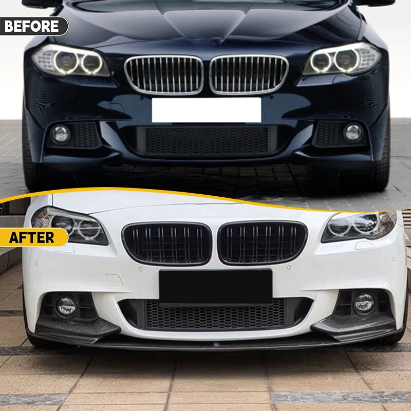 Divisor de alerón de parachoques delantero para BMW F10 535i 550i M Sport 2011-16 negro carbono Foto 2 de 4