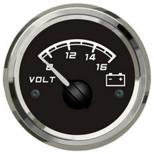 VOLTOMETRO NERO 8/16 V 12 V ACCESSORI BARCA NAUTICA