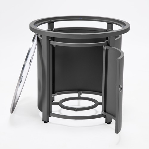 LeisureMod Walbrooke Round Tank Holder Table with Powder Coated Aluminum - Picture 15 of 28