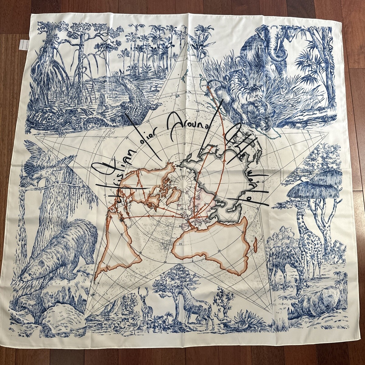 AROUND THE WORLD スカーフ　シルク　クリスチャンディオール Christian Dior Around the World Silk Scarf | eBay