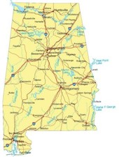 ALABAMA STATE ROAD MAP GLOSSY POSTER PICTURE PHOTO PRINT mobile roll tide 3313