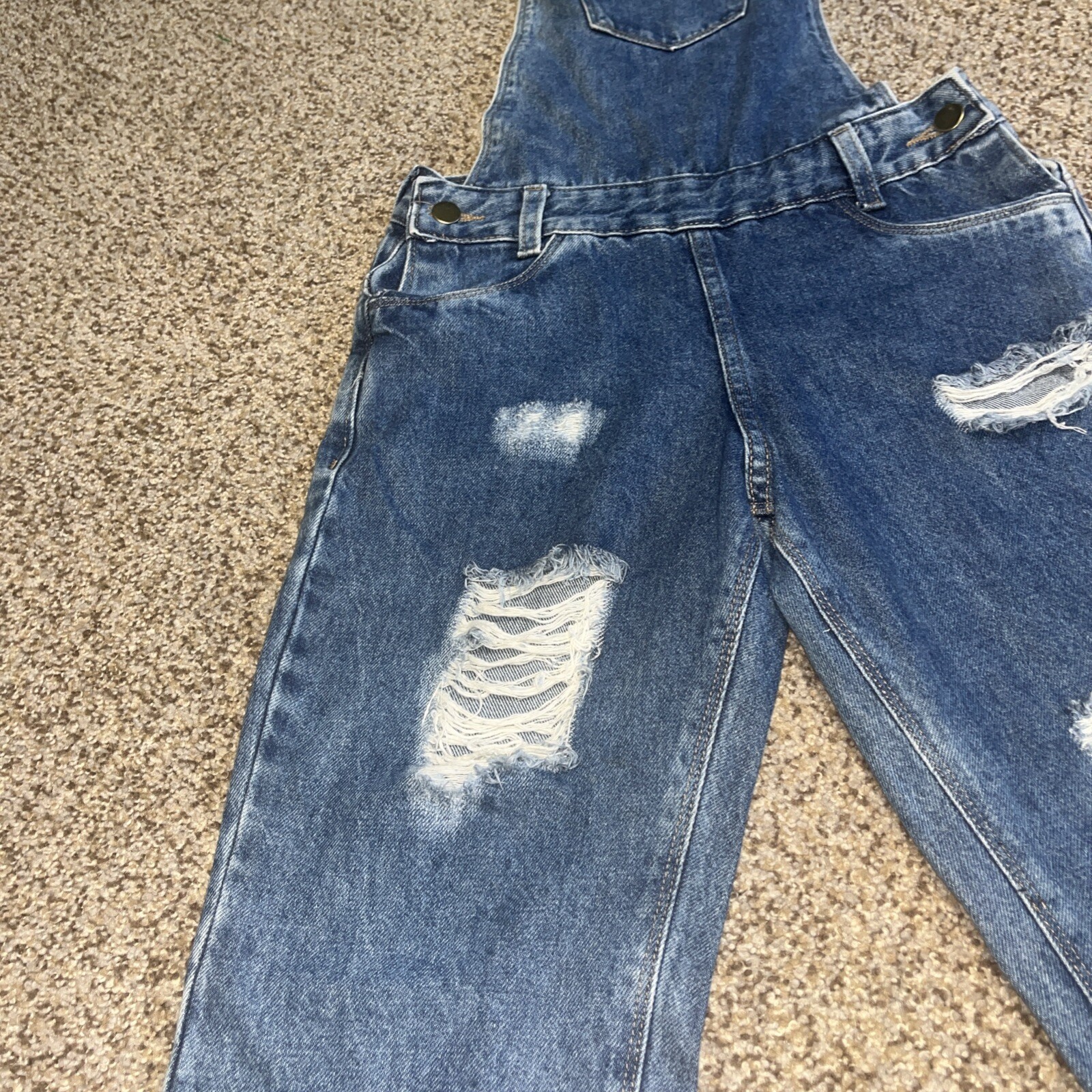 Youth Girls JuJu Bandeira Bob Banderia Denim Overalls Size 16 - View 3