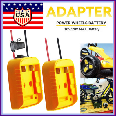 DIY Battery Holder Power Wheels Adapter ±Switch Fuse For DeWalt 18V/20V Max