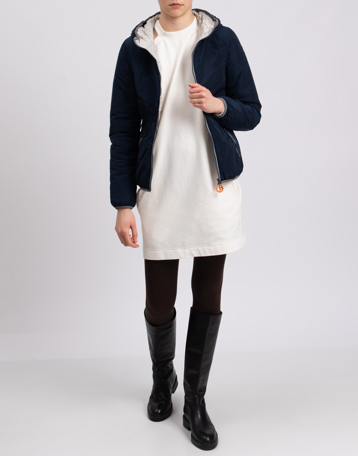 ALTRA Giacca CRUST REVOLUTION taglia XS imbottita bordo a righe con cappuccio trapuntato interno