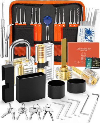 Eventronic 38+4 Teiliges Lockpicking Set, 38-Teiliges Dietrich Set mit 4 Transpa