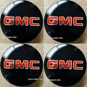 16 21 Gmc Sierra Yukon Wheel Caps W Red Or Black Gmc Outline Logo 4pcs Ebay