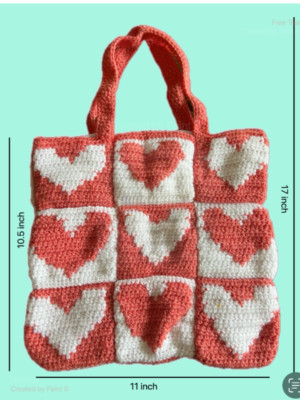 Handmade crochet new bags, multiple color , heart pattern, shoulder bag, causal 