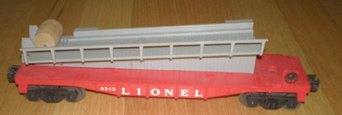 Coche de tren Lionel plataforma con rampa #6424-11 6343 1 barril de colección hecho en EE. UU. | Zustand: Used