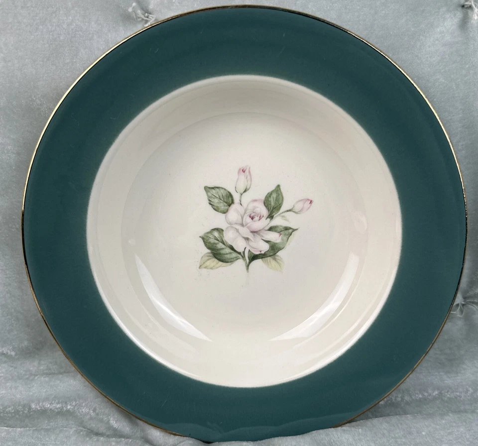 JUEGO DE 4 CUENCOS SOPA VINTAGE CENTURY SERVICE Semi Vítreo EMPIRE GREEN 8" Foto 4 de 4