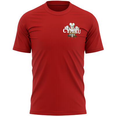 Cymru Pocket Feathers T Shirt Mens Supporter Rugby Him Wales Design Gift