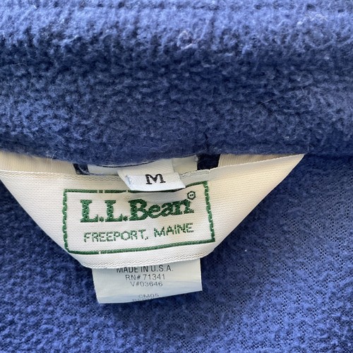 VTG LL Bean Polar Fleece Button Up Shirt Men’s Size MEDIUM Blue MADE IN USA CM05 - Picture 5 of 8