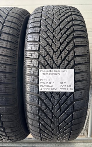 4 PNEUMATICI USATI PIRELLI WINTER 2 CINTURATO INVERNALI 205 55 R16 91T DOT 2021 - Foto 9 di 11