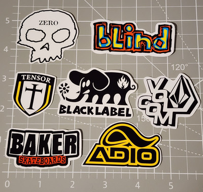 Volcom ADIO Zero Blind Vinyl Stickers Lot (7)  ~ Tensor Baker Skateboards
