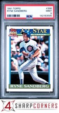 1991 TOPPS #398 RYNE SANDBERG CUBS HOF PSA 9