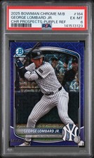 2025 BOWMAN CHROME MEGA BOX CHROME PURPLE GEORGE LOMBARD JR. 65/250 PSA 6