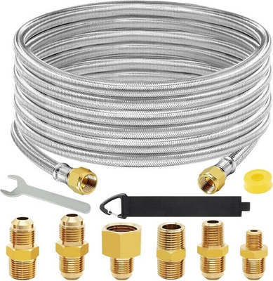 #ad 20 Ft High Pressure Braided Propane Hose Extension with Conversion Coupling 38 $39.28