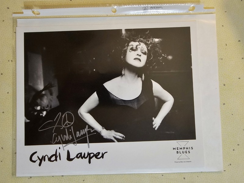 Cyndi Lauper Signed 8x10 B&W Autograph