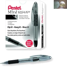 12 Pack Mini R.S.V.P Ballpoint Pens - Stylish Translucent Barrels with Black Ink