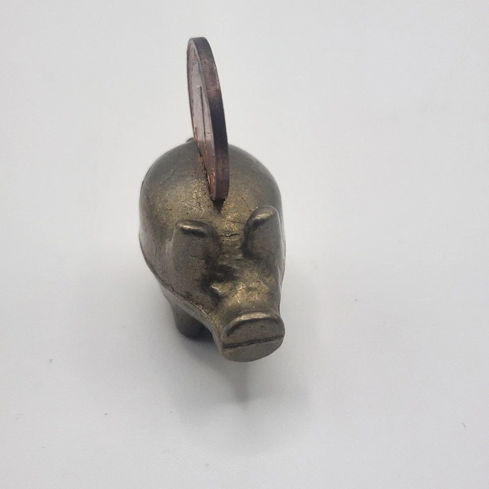 Hucha alemana de latón vintage miniatura banco Bundesrepublik Deutschland P Foto 3 de 4