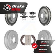 Front Rear Coat Disc Brake Rotors Ceramic Pad Drum Kit For 2005-2007 Ford Escape