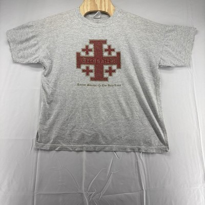 Vintage Cross Of Jerusalem The Holy Land  T-Shirt Size XXL Art Of The Land Tag