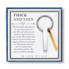 Thick And Thin Keychain for Best Friend, Women  Men, Sliver and Gold