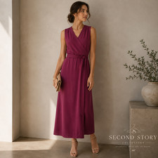 Everlane Japanese GoWeave Fuscia Wrap Dress Size 10 Autumn Wedding Guest