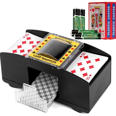 Kartenmischer 2 Deck elektrisch automatischer Poker UNO Texas Hold Em Omaha B...