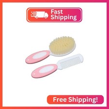 Baby Hair Brush and Comb Set, Baby Brush with Soft Natural Bristles