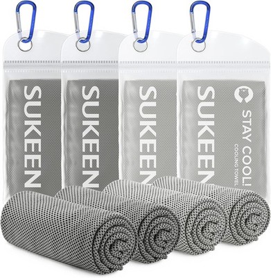 Sukeen Kühlendes Handtuch, 4er Set Kühlhandtuch Cool Towel, Gym Handtuch, Eishan
