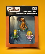 The Simpsons Christmas Ornament Set 2006 Bart, Lisa, Santa's Little Helper, New 