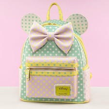 Mini Mochila Loungefly X Disney Minnie Mouse Pastel Lunares Nueva con Etiquetas
