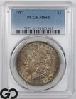 1887 Morgan Silver Dollar Coin PCGS MS 63 ** Nice Color Toner!