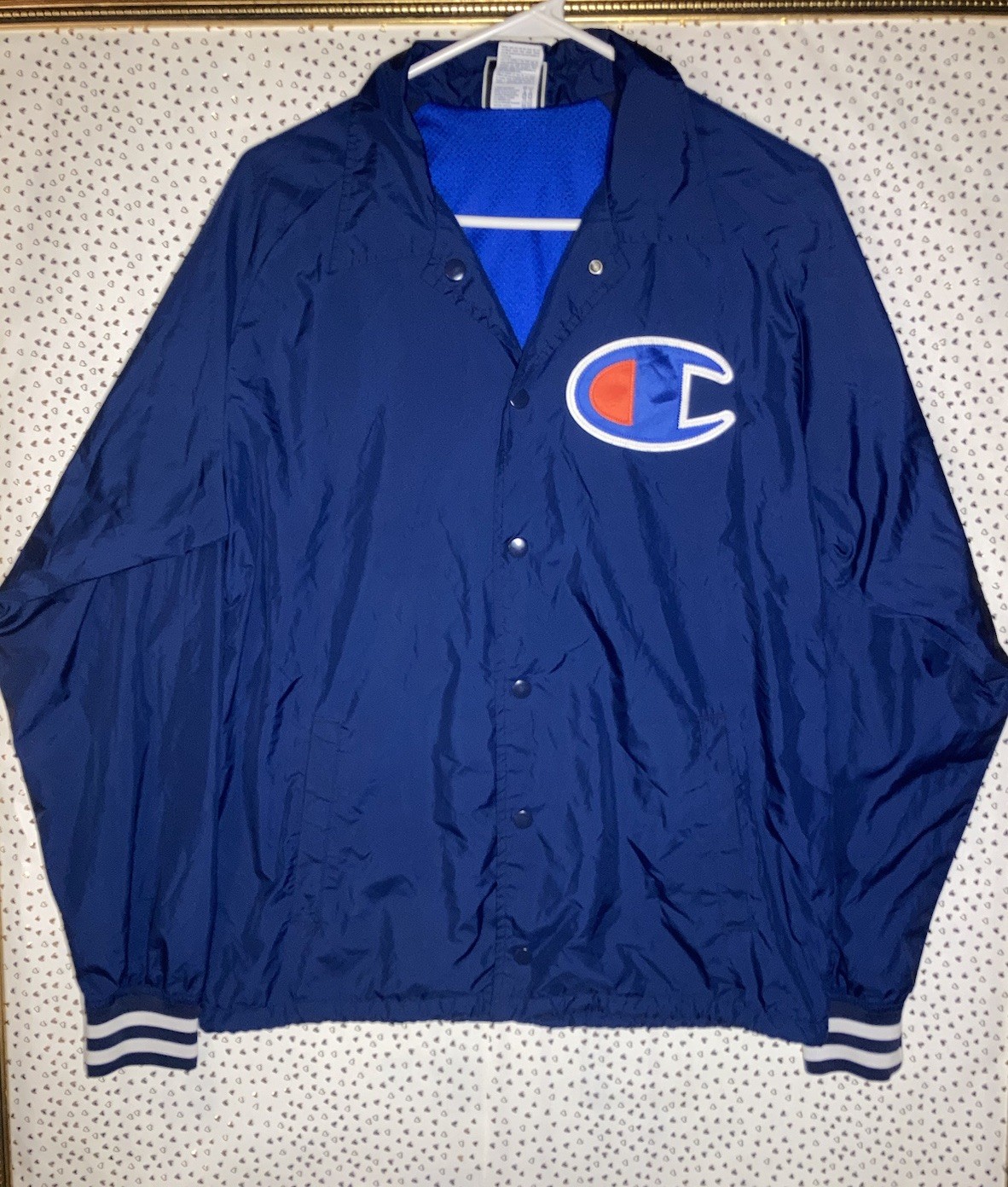 Champion Button Down Wind Breaker Jacket Mens Lar… - image 2