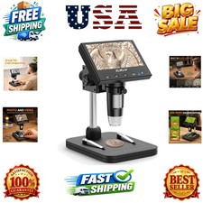 Coin Microscope, 4.3'' LCD Digital Microscope 1000x, Coin Magnifier with 8 Ad...
