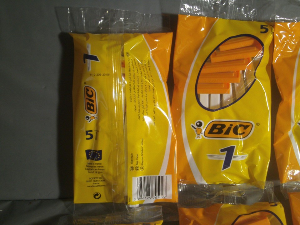 Bic Disposable Razor Shavers Normal Single Blade 5-Count, Pack of 10 ...
