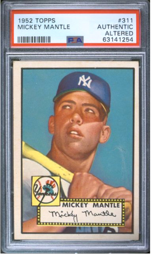 1952 Topps Mickey Mantle #311 RC PSA Altered Authentic (Not Trimmed) Vibrant!!