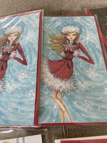 Lot 17 Christmas🎄Cards 3D Glitter Embellished Papyrus Hallmark Artistic Studio - Picture 3 of 18
